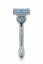 Gillette SkinGuard Sensitive razor close-up hero shot showing blade cartridge detail