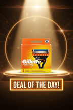 Gillette Fusion5 8-count razor refills on bright retail-style Deal of the Day spotlight background