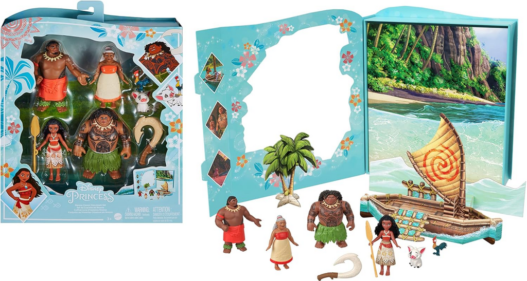Disney Princess Moana Classic Storybook Set – Small Doll Figures & Playset