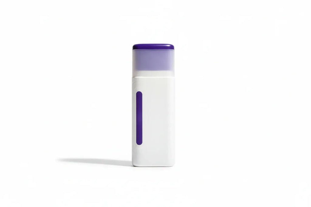 Will Perform REST nightly body lotion white and purple packaging on clean white studio background