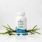 Premium health and wellness display showing vegan plant-based supplement bottle purity and integrity