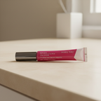 AI-generated lifestyle image of Mary Kay Glossy Lip Oil in Magenta Ray