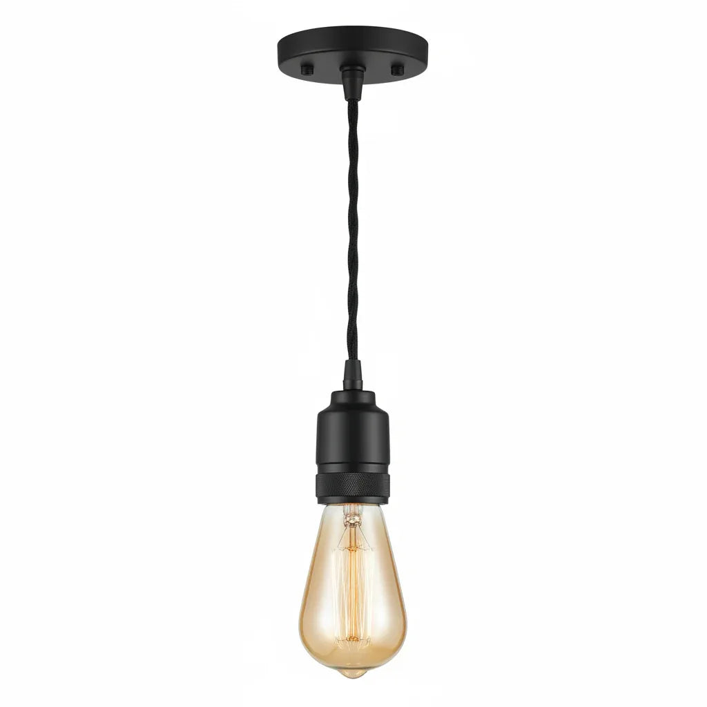 Feit Electric vintage industrial pendant light clean white studio background