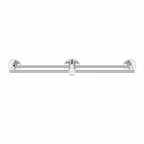 Grohe Essentials polished chrome 2-arm swivel towel bar full assembly with both arms extended on white studio background