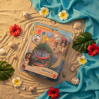 Disney Moana 2 Moana & Simea Village Home Playset styled on a sandy beach flat lay with seashells and tropical flowers – More4less Outlet