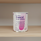 Nutricia Duocal Super Soluble 400 g can on a pantry shelf