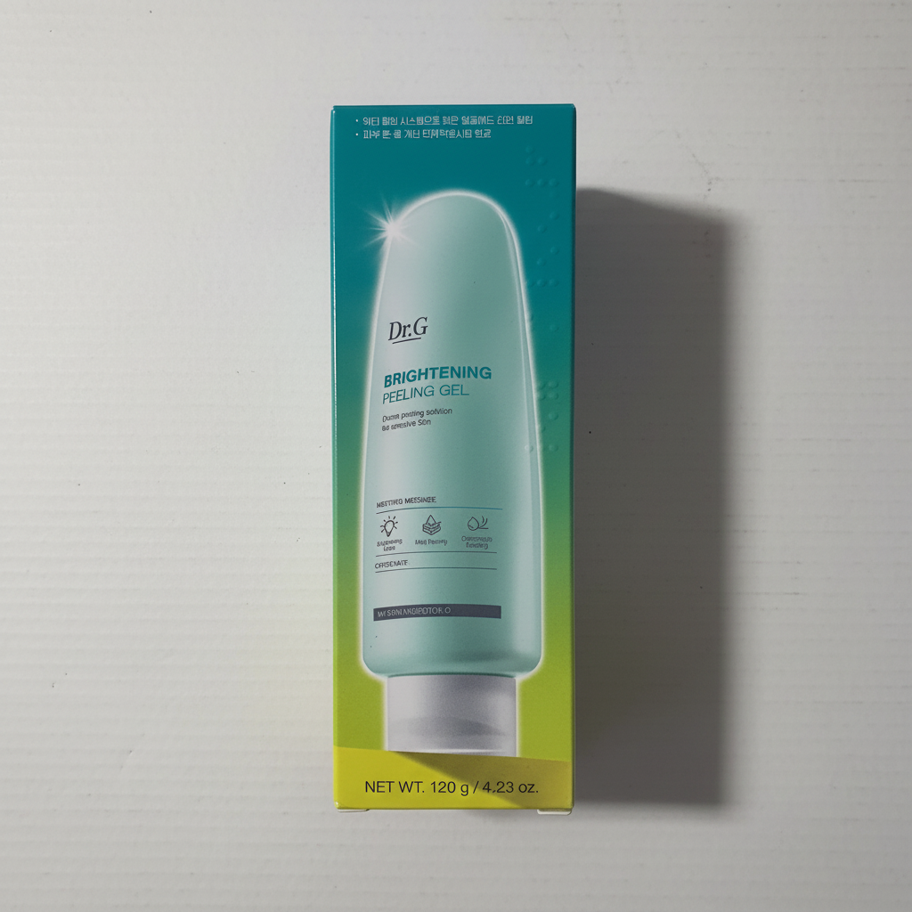 Dr.G Brightening Peeling Gel 120 g retail box on a clean packing surface