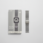 LAUT Steel Loop watch strap next to retail packaging box on white surface