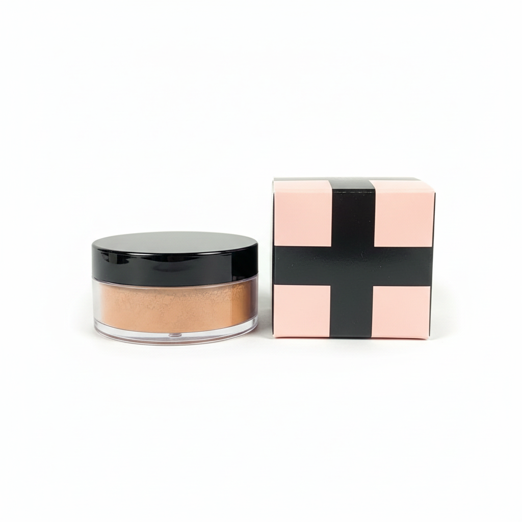 Jar beside its box, label angled away