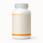 AI-generated rear studio view of a white MSM supplement bottle