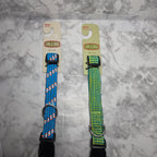 Lake & Trail medium braided dog collars blue and green front packages 15 to 21 inches