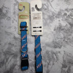 Lake & Trail small reflective dark blue braided dog collar front and back label