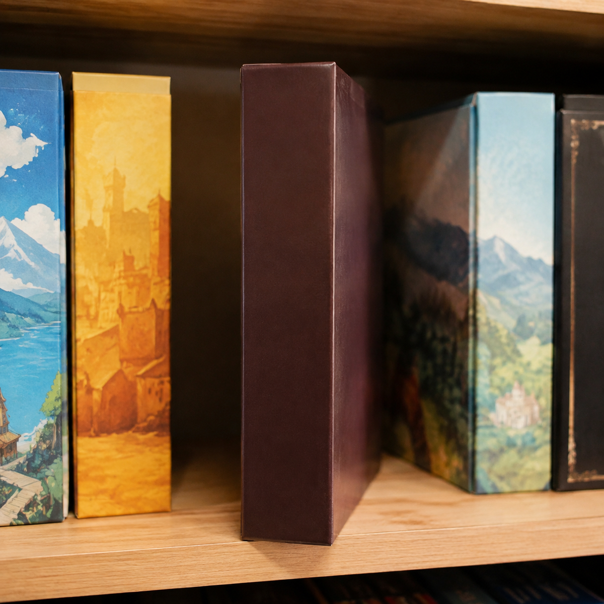 Late for the Sky Brew-Opoly — AI-generated shelf context showing only a blank brown box edge; actual Brew-Opoly package is image 1.