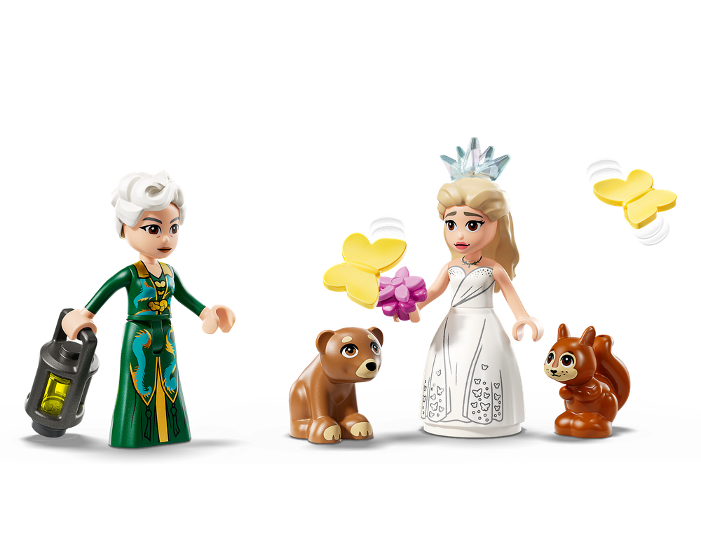 Product detail image of LEGO Wicked Glinda’s Wedding Day set 75688 minidolls and animal figures.