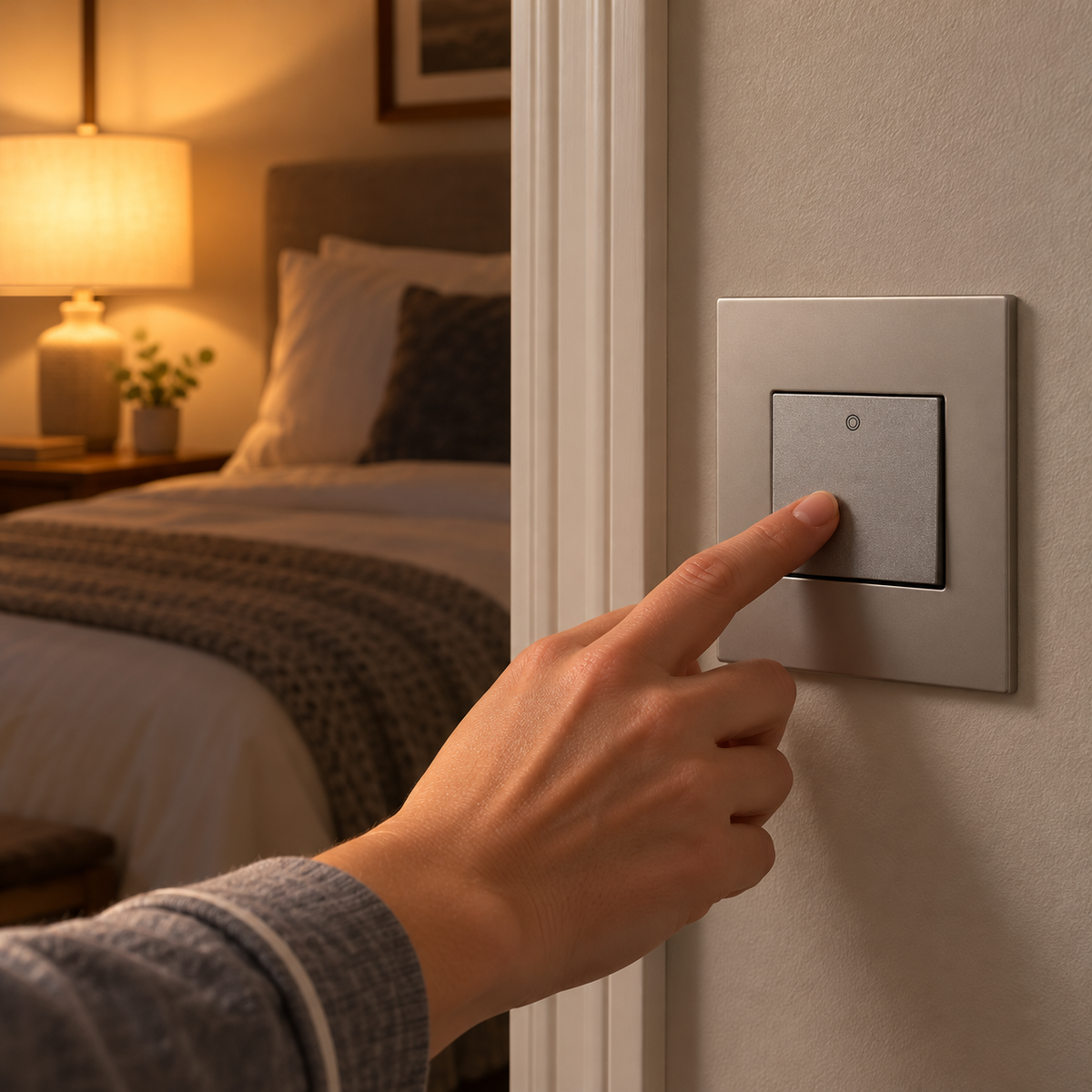 Using a Legrand adorne Magnesium paddle switch beside a bedroom