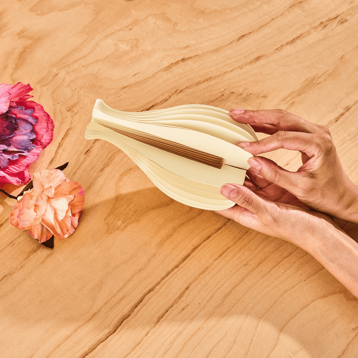 Opening the Lifelines FlowCrafts magnetic vase for the finished bouquet