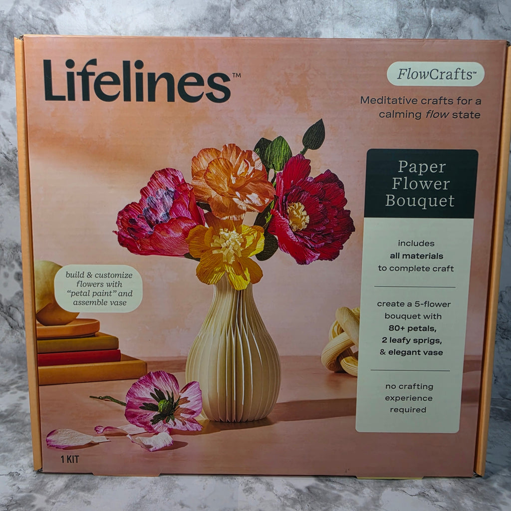 Lifelines FlowCrafts Paper Flower Bouquet kit new in box real product photo
