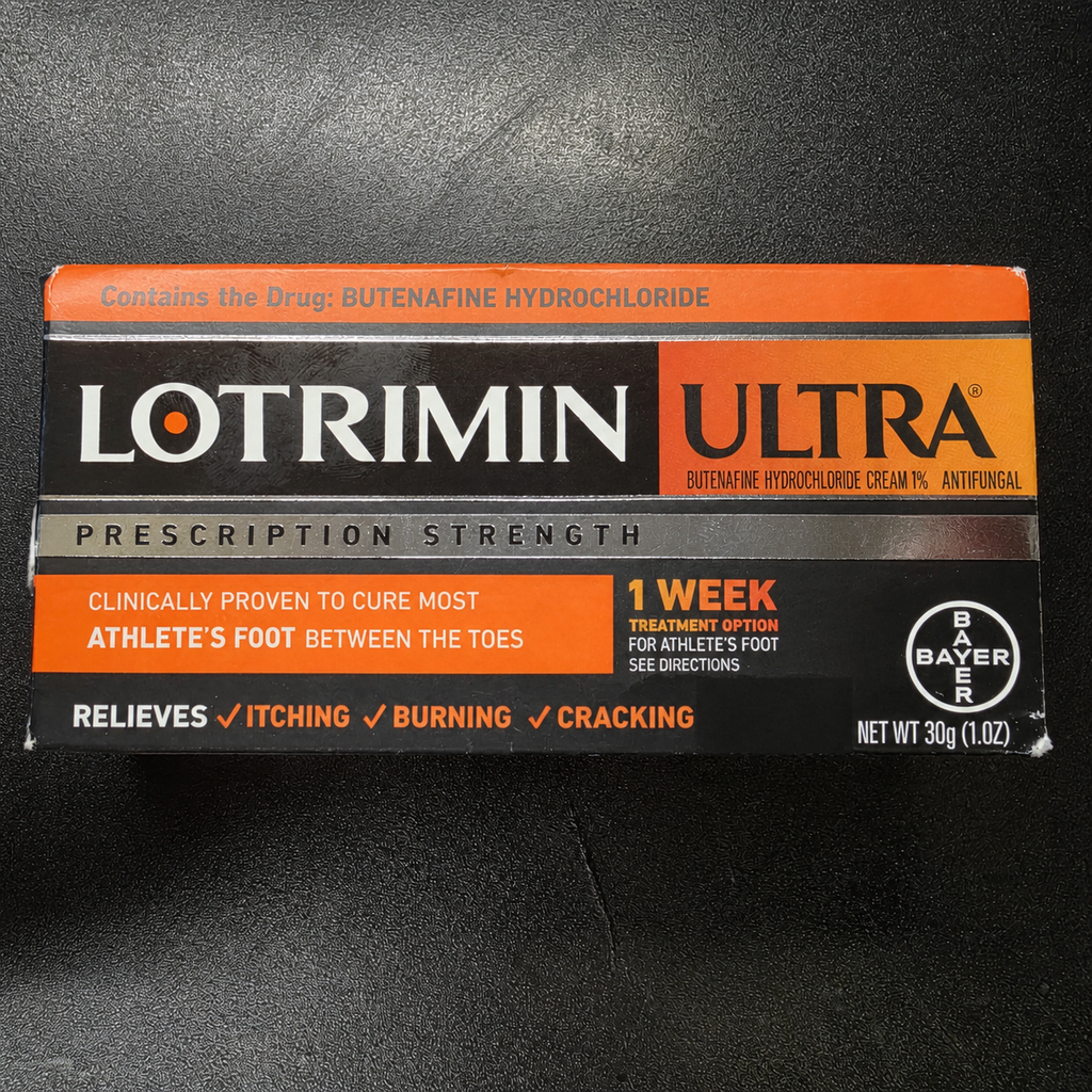Actual Lotrimin Ultra athlete's foot antifungal cream 1.1 oz box with light shelf wear