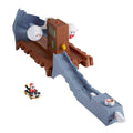 Hot Wheels Mario Kart Boo's Spooky Sprint assembled track set with the included Shy Guy kart