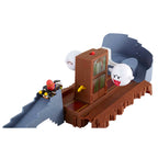 Shy Guy kart approaching the two-Boo obstacle and yellow winding control