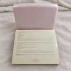 Pink Mary Kay Color Palette 5928 with original box on pale linen for travel packing
