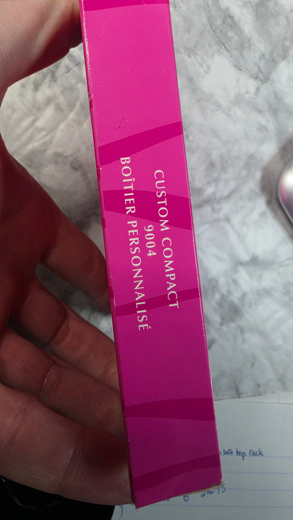 Original pink Mary Kay Custom Compact box label identifying model 9004