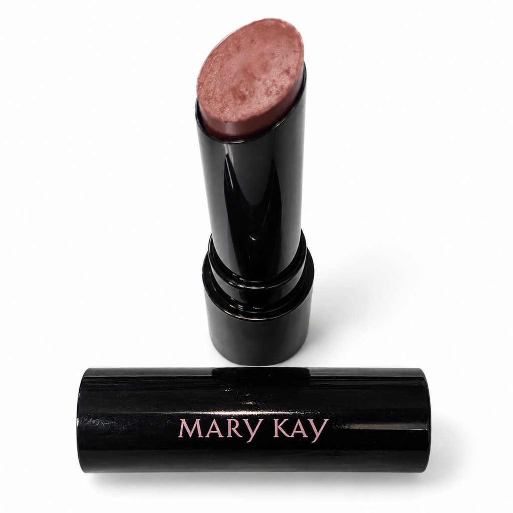 Mary Kay Supreme Hydrating Lipstick Better Than Bare with cap on white