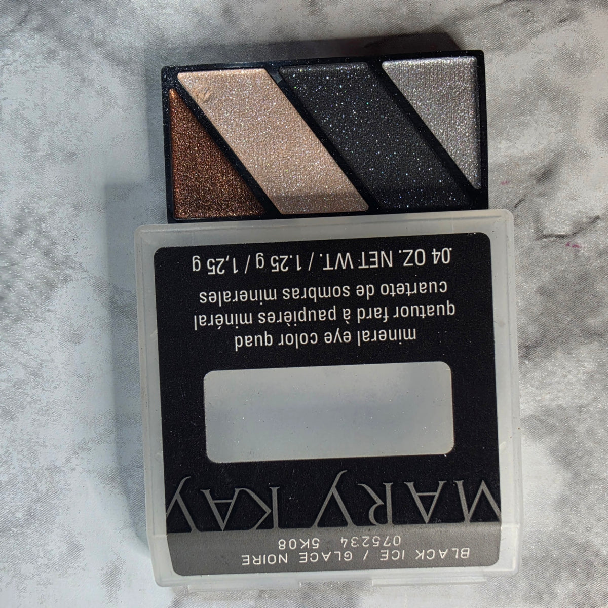 Mary Kay Mineral Eye Color Quad Black Ice 075234 - authentic open product photo