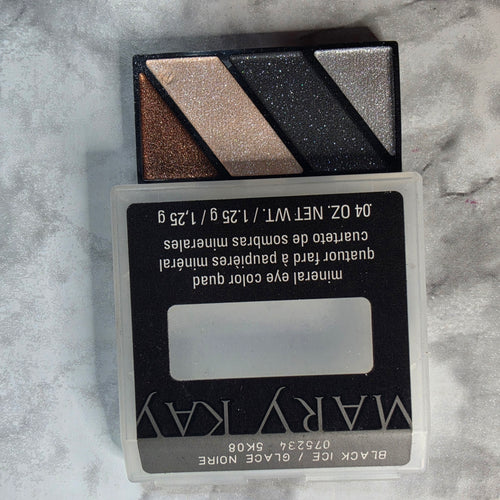 Mary Kay Mineral Eye Color Quad Black Ice 075234 - authentic open product photo