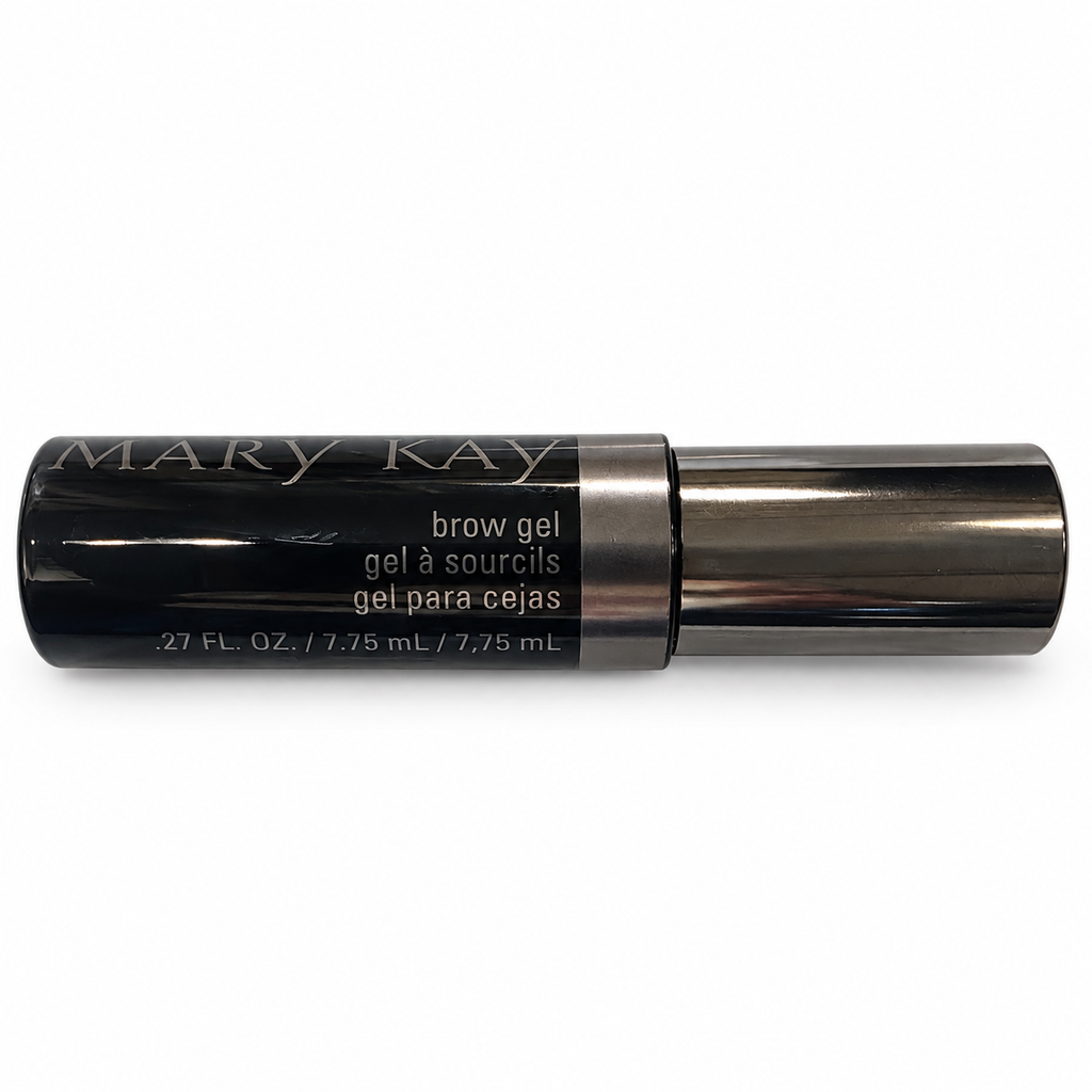 Mary Kay Brow Gel 0.27 fl oz black tube with closed metallic cap on a white background