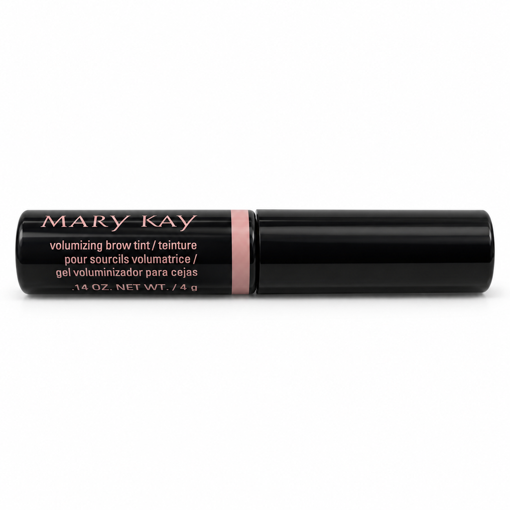 Mary Kay Volumizing Brow Tint Dark Blonde 0.14 oz black tube with pink band on white