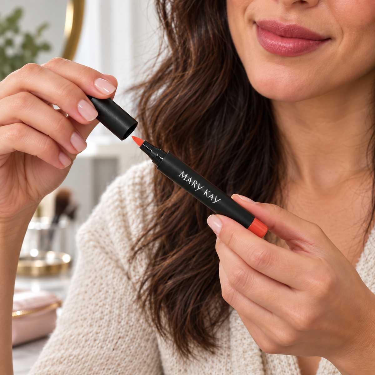 Replacing the cap on Mary Kay Canyon Coral Lip Tint