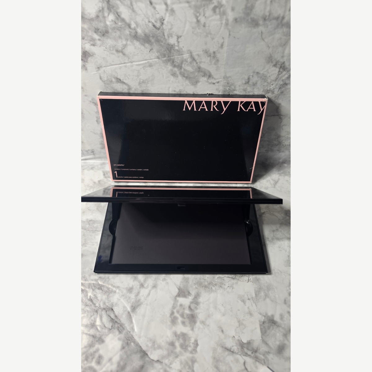 Mary Kay Pro Palette 127861 open and empty with its original black-and-pink box