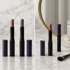 AI-generated contextual image of Mary Kay Smoke & Shimmer Eye Wand shade comparison for Amethyst Smoke and Enchanted.
