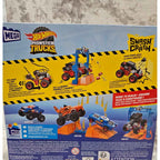 Actual photo detail of MEGA Hot Wheels Bone Shaker Crush Course side panel and product information