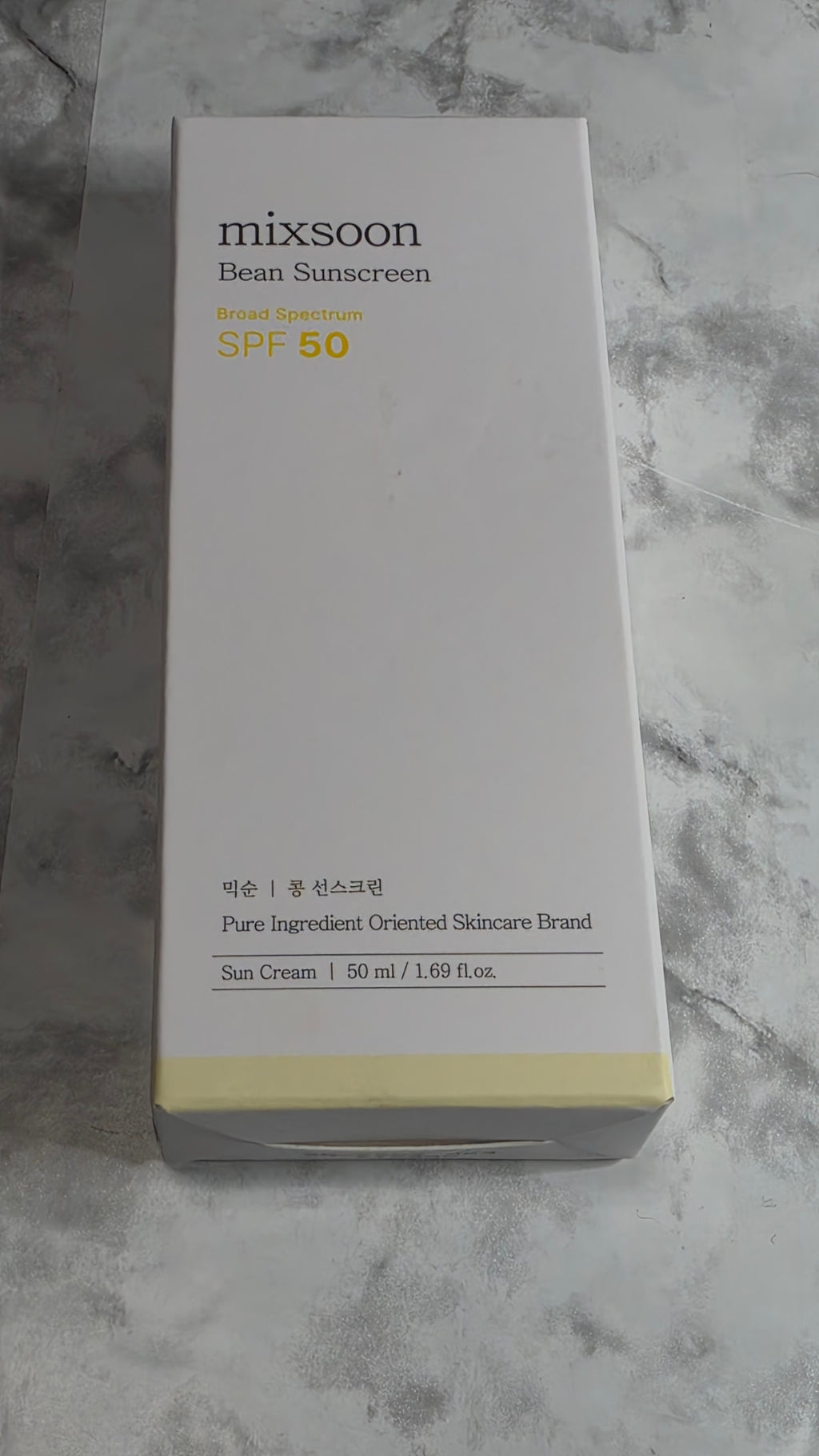 mixsoon Bean Sunscreen Broad Spectrum SPF 50 50 mL in its original carton