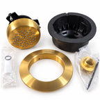 Moen Mosaic TS1322BG brushed gold body spray trim kit and installation pieces,  actual-item photo