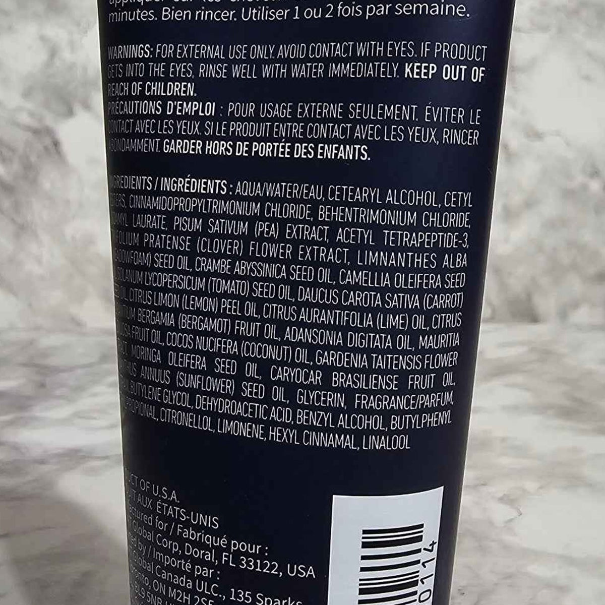 Actual photo detail of MONAT Replenish Masque back label
