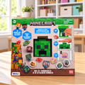 Minecraft 3-D Sticker Maker kit in its original retail box, styled craft room setting