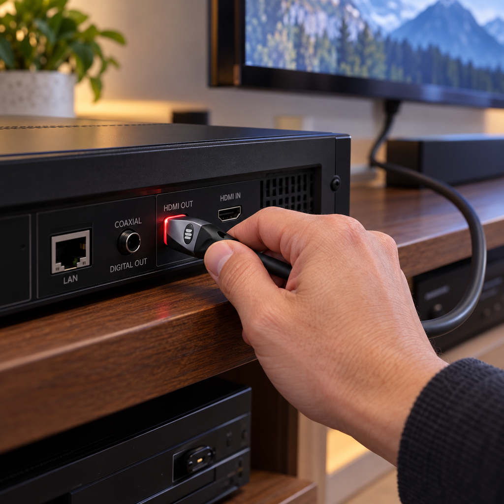 Connecting the Monster HDMI cable to a media player's HDMI output