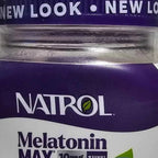 Actual photo detail of Natrol Melatonin MAX 10mg blueberry gummies front label