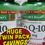 Actual photo detail of Nature's Bounty CoQ-10 200mg twin pack front label