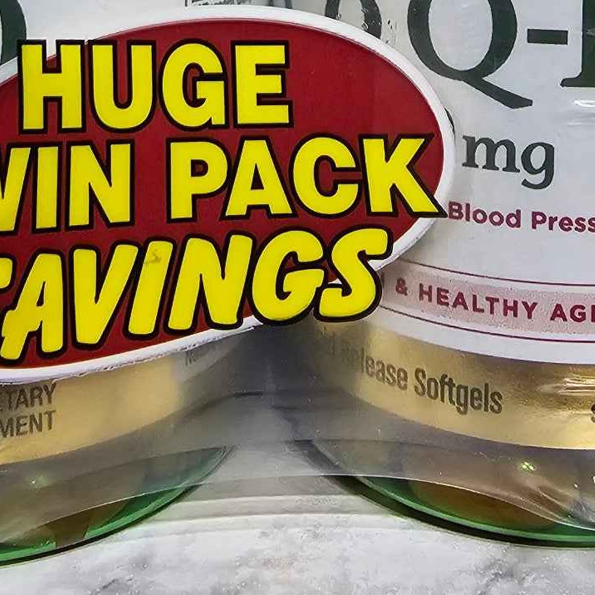 Actual photo detail of Nature's Bounty CoQ-10 twin pack 80 softgels information