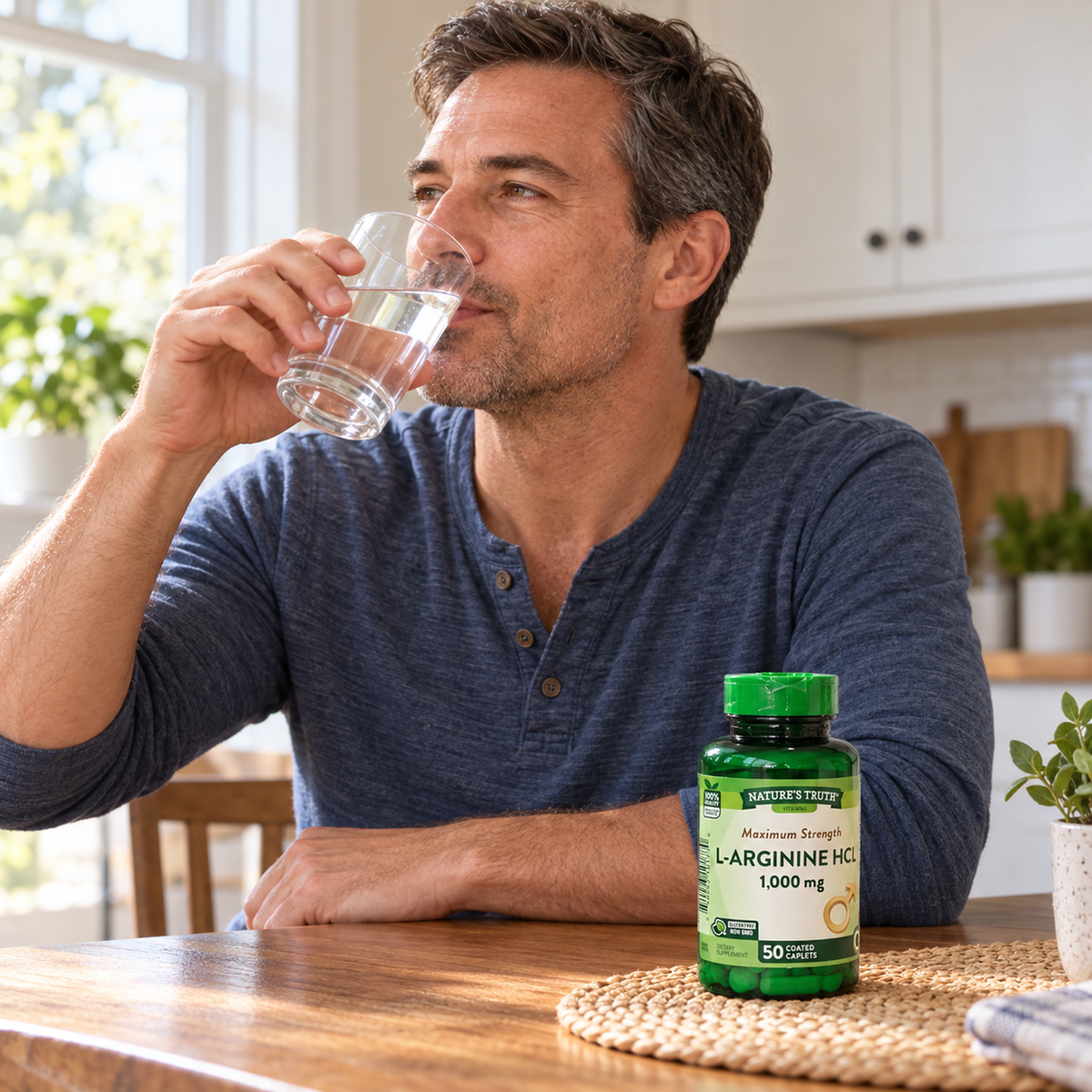 Nature’s Truth L-Arginine HCl during an adult’s water routine