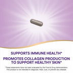 Manufacturer-style capsule and benefit image for Nature's Way Extra Strength Vitamin C with Rose Hips 1000 mg.