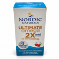 AI-edited studio image of Nordic Naturals Ultimate Omega 2X Mini Strawberry 60-soft-gel box