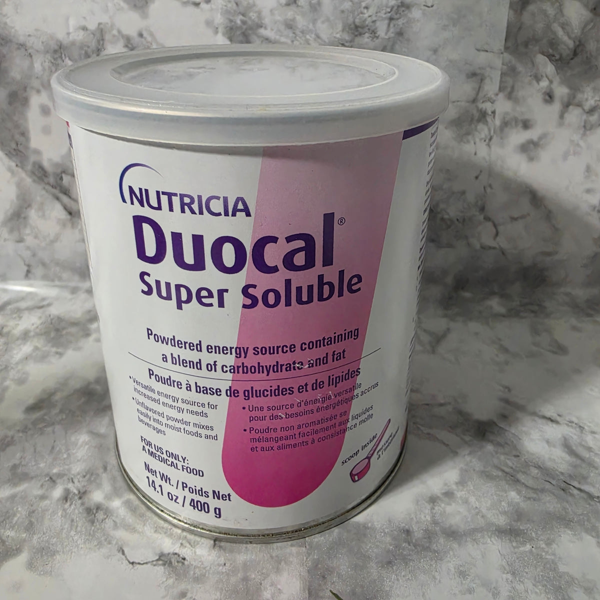 Actual Nutricia Duocal Super Soluble 400 g can, new inventory with protective lid