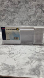Actual Officemate four-piece white desk organizer set in its original clear package