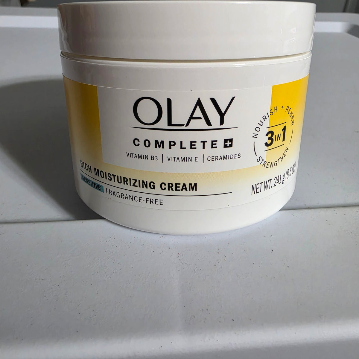 Actual stocked Olay Complete+ Rich Moisturizing Cream Sensitive Fragrance-Free 8.6 oz jar
