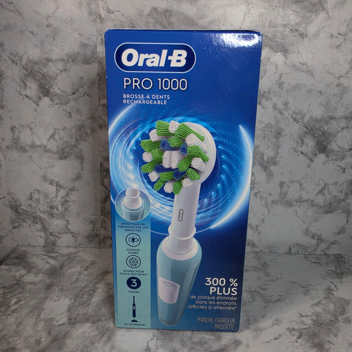 Oral-B Pro 1000 rechargeable electric toothbrush turquoise new in box - authentic product photo
